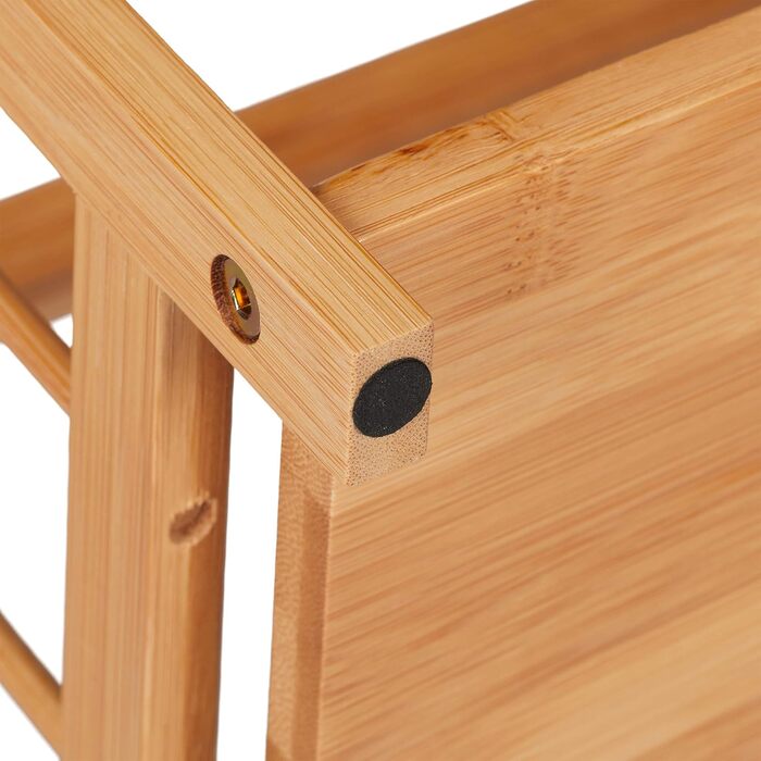 Бамбукова підставка для спецій Relaxdays, регульована, кухонний органайзер для спецій, компактна, 3 рівні, висота та ширина 50x41,5x18 см, натуральний колір