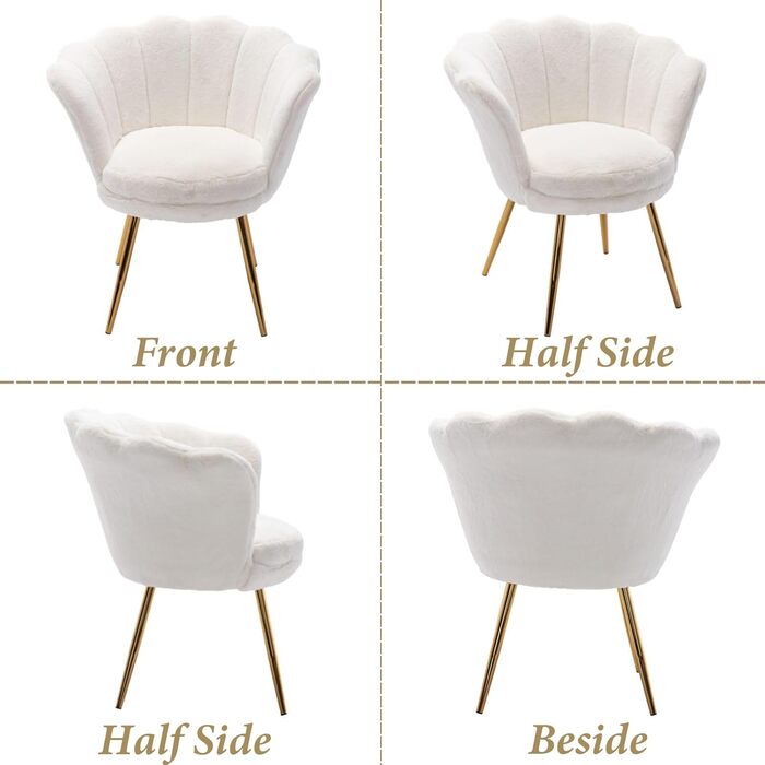 Крісло для вітальні з плюшевої тканини, крісло для туалетного столика із золотою основою, м&39яка оббивка з квітковим візерунком, крісло-гойдалка, крісло-реклайнер для вітальні/спальні, білий колір