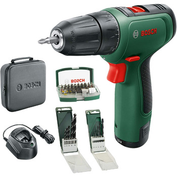 Акумуляторний шуруповерт Bosch EasyDrill 1200 (акумулятор 2,0 Ач, 12-вольтова система, набори свердел і викруток, у м'якій сумці)