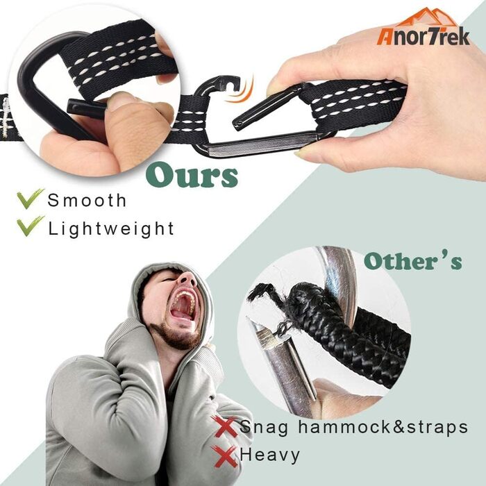 Гамак для кемпінгу з москітною сіткою, портативні дво- та одномісні гамаки з дерев&39яними ременями та карабінами, парашутний гамак для кемпінгу, походів, подорожей та піших прогулянок, синій та темно-синій, 300 x 200 см