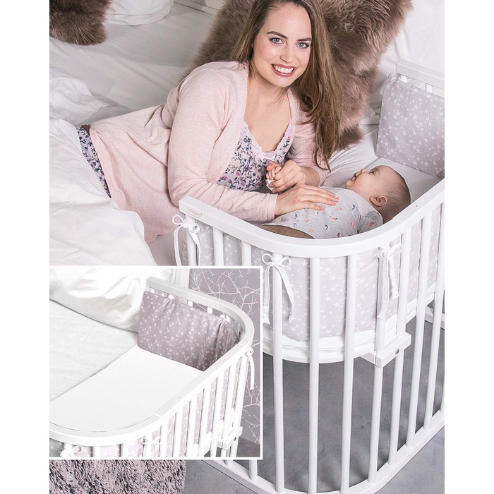 Оригінальне дитяче ліжко з масиву бука з матрацом Classic Soft для дня і ночі / ліжечко регулюється по висоті і екологічно чисте /