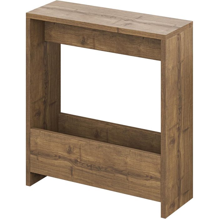 Журнальний столик із вбудованим тримачем для журналів Компактний журнальний столик для вітальні та офісу Компактний журнальний столик для невеликих кімнат Місце для зберігання журналів 20 x 55 x 60 см (ефект темного дуба)