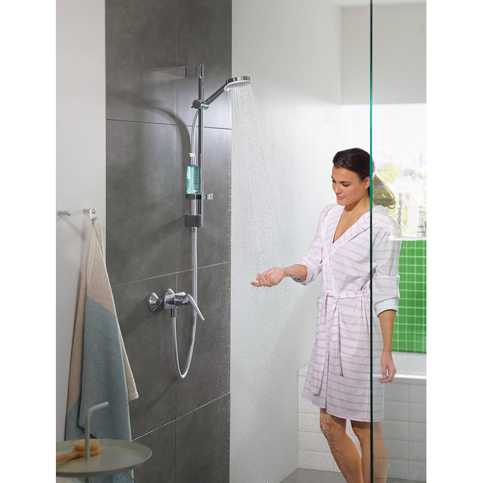 Душовий набір hansgrohe Crometta, 0,65 м, з мильницею, 2 типи струменів, білий/хром (економний режим 6 л/хв)