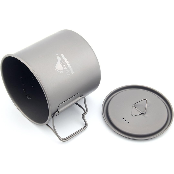 Титанова чашка та титановий горщик TOAKS для кемпінгу на природі 650 мл