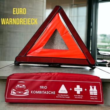 Автомобільна аптечка, включаючи аптечку автомобільну 2024 (червоний), 2024 tv geprft, inklusive Warndreieck und Warnwesten Auto -