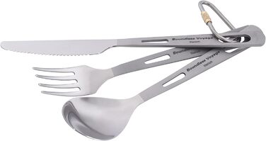 Набір столових приборів для кемпінгу Титановий відкритий польовий столовий прибор Кухонний посуд Виделка Ложка Ніж для свинини Пал