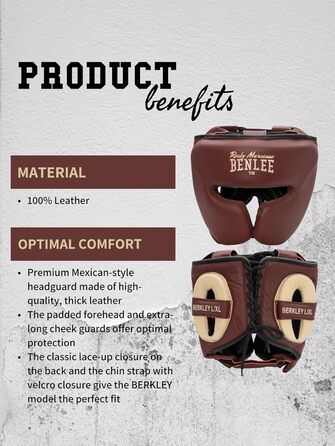 Шкіряний захисник для голови BENLEE Berkley, винний, розмір S/M