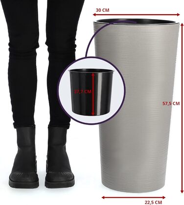 Квітковий горщик KADAX з дерев'яною стружкою, елегантне кашпо зі знімною вставкою, захист квіткового горщика для офісу, квітковий