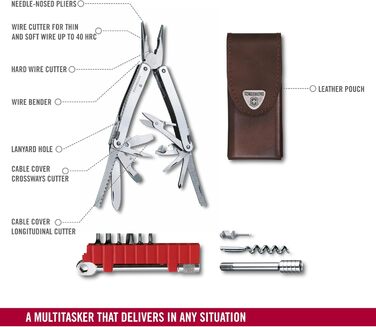 Багатофункціональний інструмент VICTORINOX Swiss Tool Spirit X Plus Ratchet, 36 функцій, швейцарського виробництва, мультитул з фі