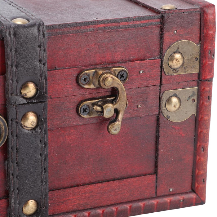 Вінтажна дерев&39яна валіза, декоративна скринька в античному стилі, портативна дорожня скриня/скриня для скарбів з ручкою зі штучної шкіри, ідеально підходить для передпокою, офісу, вітальні чи кабінету