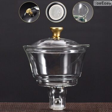 Набір для чаювання Золотий Дракон скляний чайник з магнітним фільтром та склянки, набір для ледачого чаювання в стилі кунг-фу, ідеальний подарунок для поціновувачів чаю