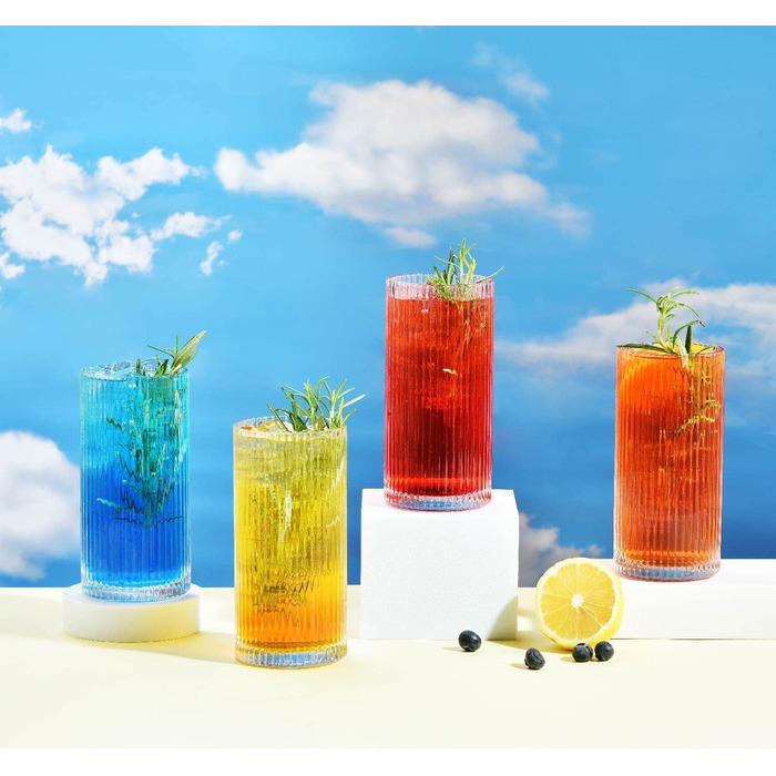 Набір коктейльних келихів ALINK з 4 шт. , келихи для пива, склянки для води, келихи для лонг-дрінку, склянки для пиття, склянки дл