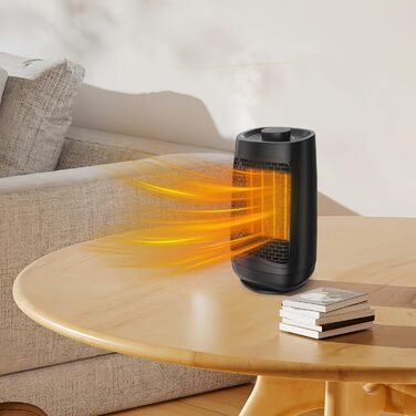 Тепловентилятор GARDTECH, швидконагріваючий обігрівач приміщення потужністю 1500 Вт з функцією повороту, енергозберігаючий радіатор з термостатом для використання в приміщенні, керамічний радіатор із захистом від перегріву та перекидання, дуже великий, жо