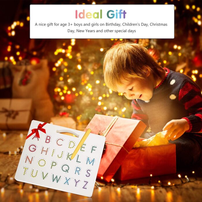 Магнітна дошка в тон шкіри з ручкою для малювання, магнітною дошкою з таблицями великих і малих літер - набір для навчання алфавіт