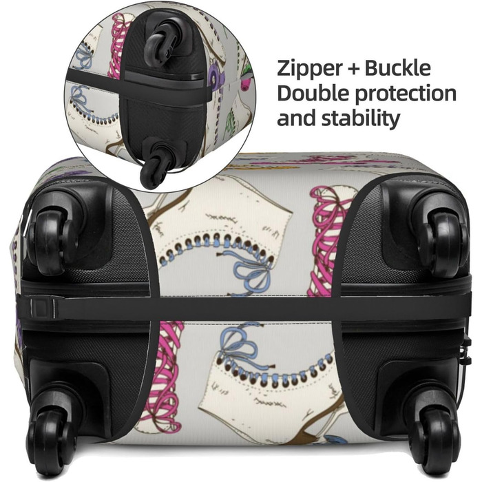 Чохол для валізи TOMPPY в ретро-стилі з яскравим принтом, еластичний, водостійкий, захищає від подряпин, підходить для валіз розміром 45,7-81,3 см, чорний, розмір M