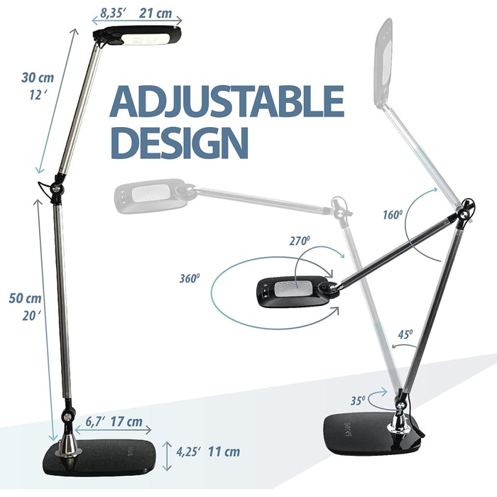 Управління жестами настільної лампи OTUS, світлодіодна лампа з регулюванням яскравості, металевий поворотний кронштейн Architect Lamp, робоча лампа для офісу, рівні яскравості з регулюванням яскравості, 3 колірні температури, регульована настільна лампа