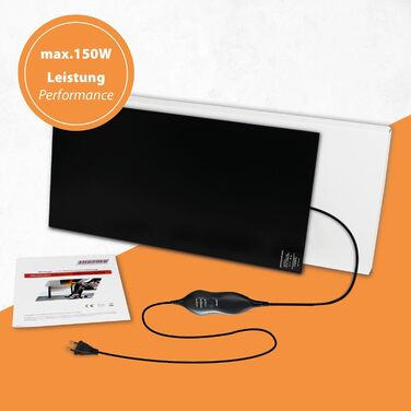 Інфрачервоний нагрівальний панельний обігрівач столу 30x60 см 150 Вт з димером для плавного керування, інфрачервоний офісний обігрівач для зігріву ніг, самоклеючий для столу/робочого столу