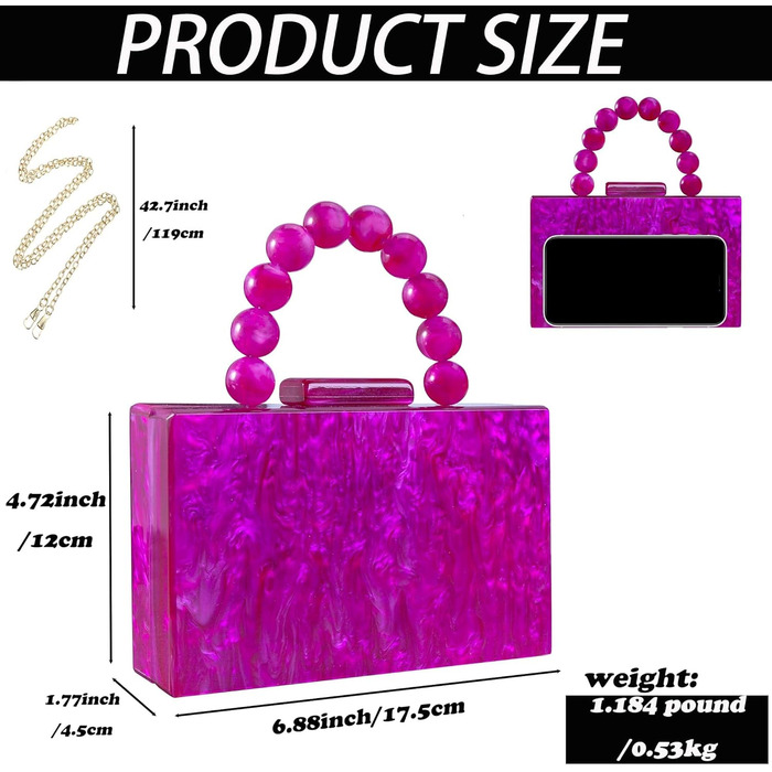 Клатч жіночий акриловий Леопард, вечірня сумочка з ланцюжком для особливих подій, фуксія