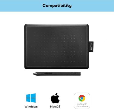 З чутливим до тиску пером, підходить для Windows, Mac і Chromebook, маленький, чорний/червоний планшет з маленьким пером