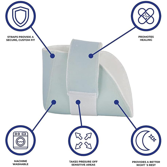 Протипролежнева подушка для п&39яти Mobiclinic, права, лікоть, п&39ята, європейський бренд, подушка для зняття тиску, подушка для п&39яти, один розмір, регульована, можна прати, синя