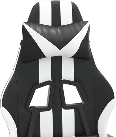 Поворотне ігрове крісло, чорно-біле, штучна шкіра, модель 349524