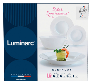Сервіз столовий LUMINARC EVERYDAY, 19 предметів (6122524)