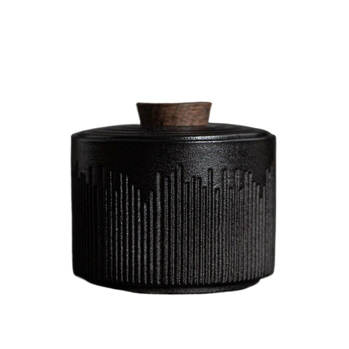 Керамічна банка з кришкою, маленька керамічна банка для чаю, банка для кави, портативна банка для чаю, банка для снеків, герметичне скло, декоративний контейнер для зберігання, органайзер для банок для цукерок (чорний)