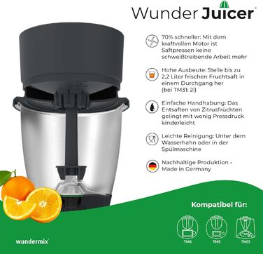 Соковижималка WunderJuicer для Thermomix TM6, TM5 & TM31 Соковижималка і соковижималка для цитрусових Зроблено в Німеччині