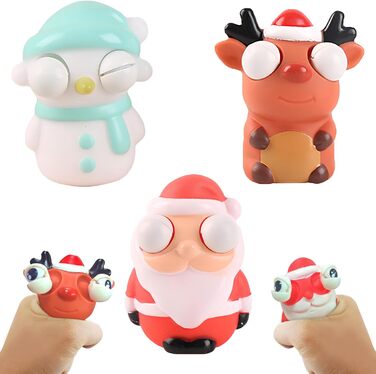 Набір іграшок-антистрес Squeeze Toy, 3 шт., різдвяна тематика