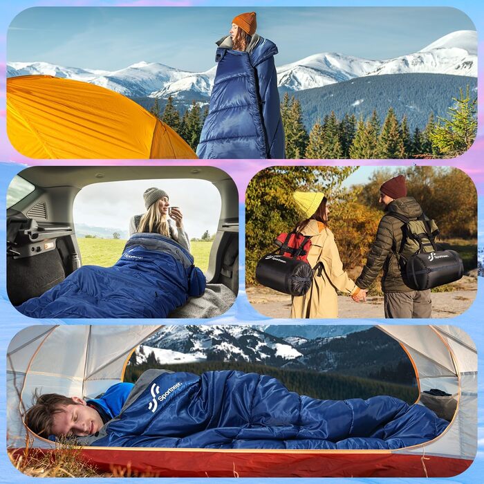 Спальний мішок 0 градусів XXL 230 x 90 см зимовий спальний мішок зі знімним капюшоном та м&39якою кришталевою оксамитовою підкладкою для дорослих