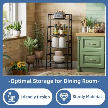 Чорна полиця-драбина HITNET, бамбукова книжкова полиця з 4 ярусами, окремостояча підставка для рослин, що економить місце, для спальні, ванної кімнати, балкона