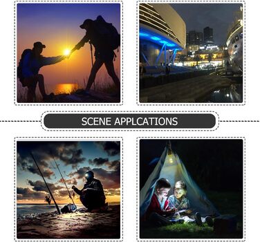 Сонячний світлодіодний багатофункціональний портативний ліхтар для кемпінгу PACKOVE з міцним корпусом, акумуляторний USB, для нічної риболовлі та використання на свіжому повітрі, випадковий колір