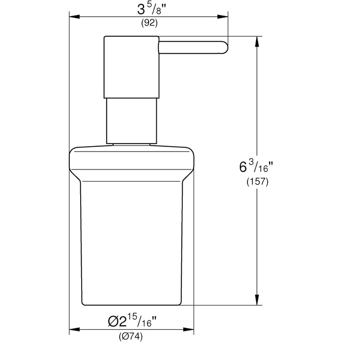 Дозатор для мила GROHE Essentials (скло/метал, 160 мл, міцна поверхня), хром, 40394001 Одинарний