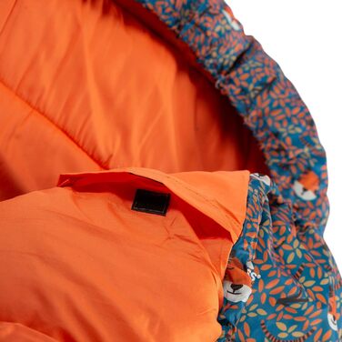 Спальний мішок унісекс Trespass Bunka на 3 сезони з наповнювачем з порожнистого волокна, бірюзовий, з тигровим принтом