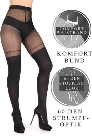 Сексуальні панчохи BANANALU, 20 DEN до стегна, з відкритою інтимною зоною та вирізом, чорний, XL