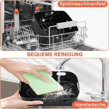 Силіконова форма для фритюрниці 3 шт. для Ninja AF500EU, аксесуари для фритюрниці Ninja Foodi Flexdrawer 10.4 л AF500DE, багаторазова фритюрниця з силіконовою формою, аксесуари для фритюрниці Ninja (чорна) 3 шт. (1 x 10.4 л 2 x 5.2 л) чорний