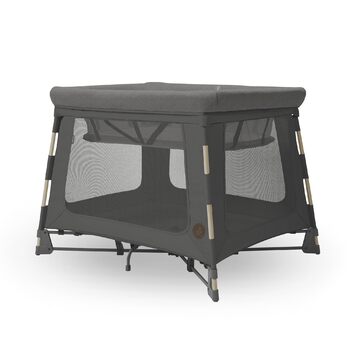 Дорожнє ліжечко Maxi-Cosi Swift 3-в-1 для немовлят, 0-3,5 років, до 15 кг, регульоване по висоті дорожнє ліжечко, матрац 2-в-1, надлегке, складається за 1 секунду, дорожня сумка, екологічний догляд, Beyond Graphite Swift Beyond Graphite Eco Care