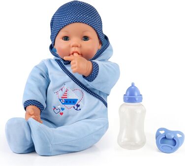 Функціональна лялька Hello Baby Boy з аксесуарами, 46 см, блакитна, 94683AA -