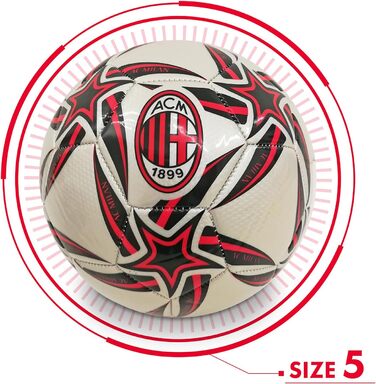 Зшитий футбольний м'яч A.C. MILAN - Офіційний продукт - Розмір 5 - 400 г - 13448