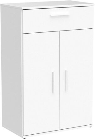 Багатофункціональна офісна шафа Mokebo Практична (60x90 см) з дерева, з шухлядою, картотекою, також підходить як шафа для взуття, шафа для передпокою або шафа для зберігання речей білого кольору, висота 90 см, білий -11