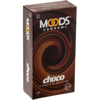 Презервативи MOODS Choco - 12 презервативів зі смаком шоколаду для чудових моментів на двох