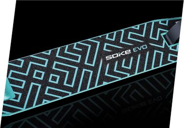 Трюковий самокат SOKE Evo для екстремального катання в скейтпарку підшипники ABEC-9 з хромованої сталі, PU-колеса 88A, Y-подібний кермо з TPR-грипсами, алюмінієва дека (стандарт, бірюзовий)