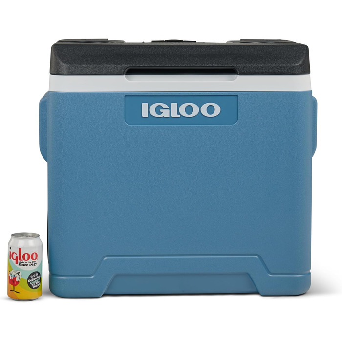 Пасивний холодильник IGLOO IP42 Roller 42 L, крижано-блакитний термобокс з колесами та телескопічною ручкою, холодильник для відпочинку, роботи та кемпінгу