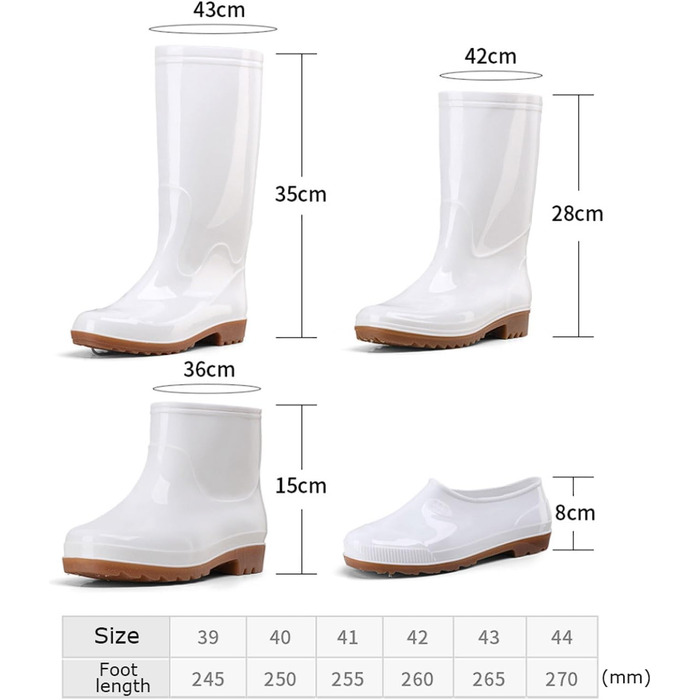 Чоловічі гумові чоботи з високим, середнім та коротким верхом, нековзні робочі чоботи з ПВХ з м&39якою підошвою, жовто-білі гумові чоботи Yellow 1 32 EU