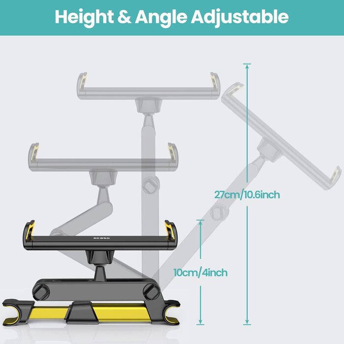 Тримач для планшета автомобіль,Тримачі для планшетів Автомобіль - Розсувний автомобільний тримач для планшета Підголівник, Універсальний тримач підголівника планшета з обертанням на 360 для iPad, Switch, Sumsung Tab, Смартфон і 4.7-13-дюймові пристрої (жо