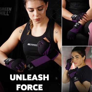 Гелеві боксерські накладки на руки WYOX, внутрішні рукавички для чоловіків та жінок, 80 см, швидкі накладки на зап&39ястя, м&39який захист суглобів для муай-тай, кікбоксингу, накладки на руки для боксу та бойових мистецтв, малі/середні, фіолетові