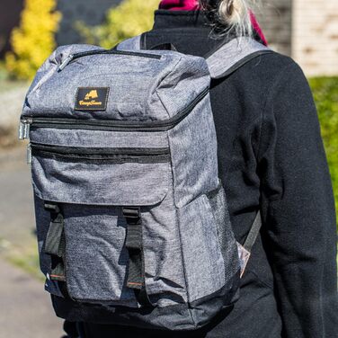 Рюкзак-холодильник CampFeuer 20 л сірого кольору Легкий та водонепроникний Ізольована сумка 20 літрів для барбекю, кемпінгу, пляжу та активного відпочинку Ізольований рюкзак-холодильник