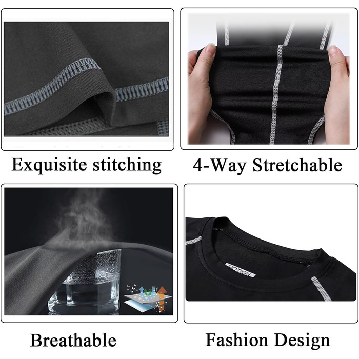 Чоловіча термобілизна, лижна білизна, тепла функціональна білизна, зимовий лижний термоверх і низ, комплект білизни з флісовою підкладкою, чорний, XXL