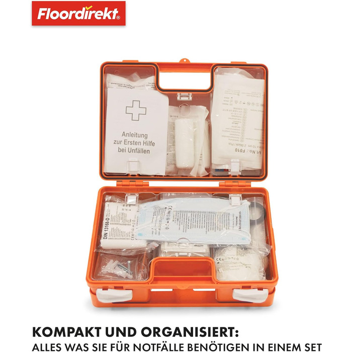 Аптечка для підприємств Floordirekt DIN 13157 з настінним кронштейном 1 комплект аптечки для дому, офісів та закладів громадського