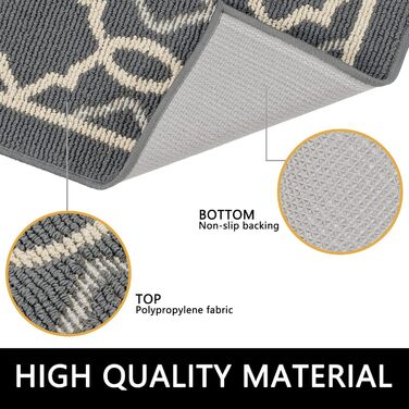 Килимок CHICHIC для вбирання бруду 80 x 120 см, килимок для внутрішніх дверей, нековзний та придатний для прання в пральній машині, водопоглинаючий, килимок для очищення вхідних дверей, коридору та вхідної зони, сірий, 80 x 120 см (прямокутний)